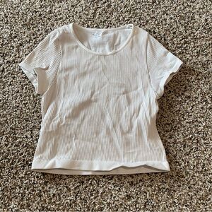 White Ribbed Women's Top White Out From Under XS Ribbed Top baby tee